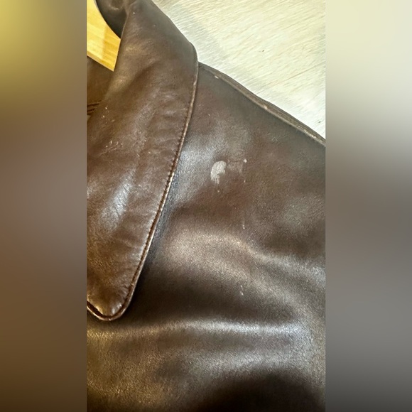 GOLDEN HAWK Vintage Brown Leather Button Up Moto Coat Removable Lining Men’s 2XL - Picture 9 of 16